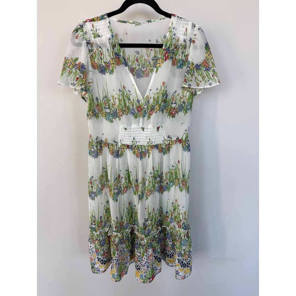 ModCloth Wildflower Woodland Animal Print Mini Dress Sheer Size S/M